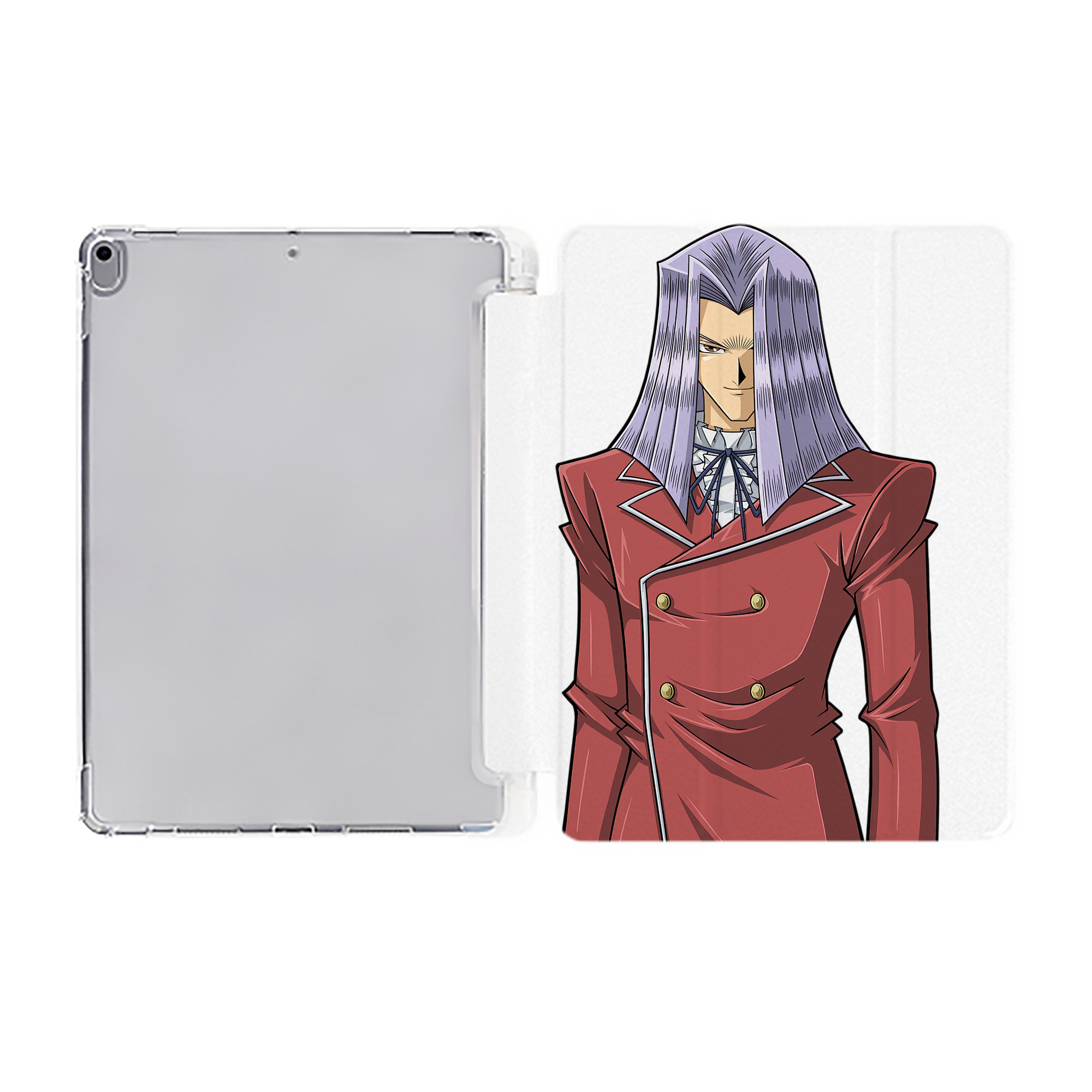 （画像用） 遊☆戯☆王 Yu-Gi-Oh! IPad ケース ペン収納付き 三つ折りスタンド PUレザー×シリコン 対応機種9.5/10.5/10.9インチ